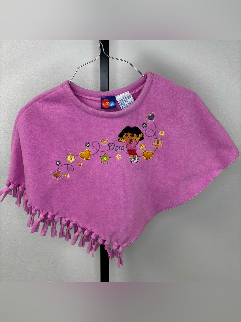 Nick Jr. Dora the Explorer Pink Fleece Poncho Vintage Size 4T